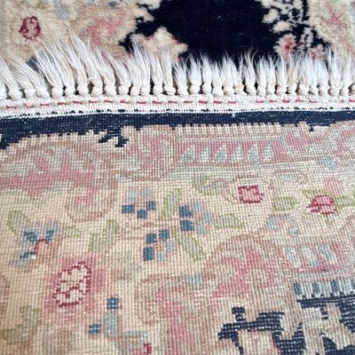 Hand-Knotted Persian Style Area Rug - Possibly Kerman or Tabriz