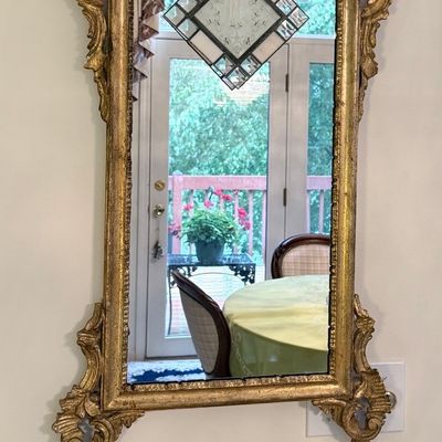 Italian Rococo Style Giltwood Mirror, likely mid-20th century