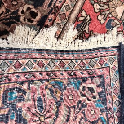 Hand-Knotted Sarouk Style Persian Area Rug