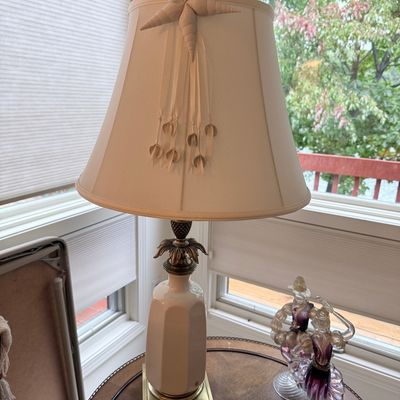 Hollywood Regency Brass Pineapple Table Lamp