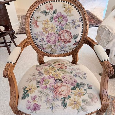 Louis XVI Style Needlepoint Fauteuil