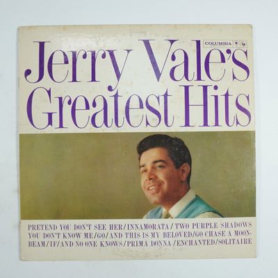 Sale Photo Thumbnail #296: Jerry Vale, Greatest Hits Vintage Vinyl Record