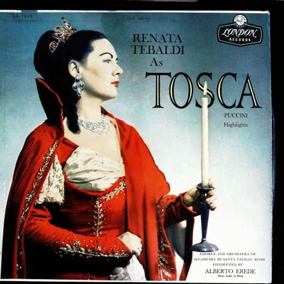 Sale Photo Thumbnail #460: Puccini Highlights from Tosca Renata Tebaldi London Records LL 1649 Vinyl LP