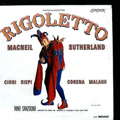 Sale Photo Thumbnail #400: Verdi Rigoletto Highlights Vinyl LP London Records 5710 Mono MacNeil Sutherland