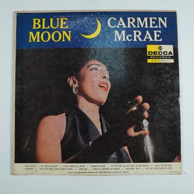 Sale Photo Thumbnail #134: Carmen McRae 'Blue Moon' LP Record, Decca DL 8347, Vintage Jazz