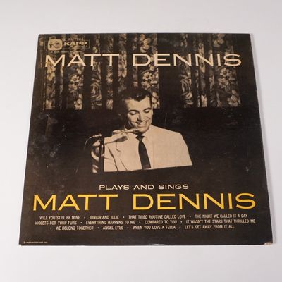Sale Photo Thumbnail #190: Matt Dennis Plays and Sings Vintage Vinyl Record LP
