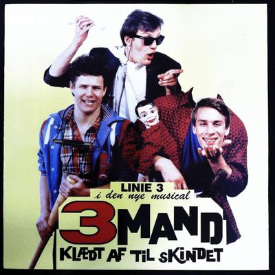 Sale Photo Thumbnail #582: A Pair of Linie 3: 3 Mand Klaedt Af Til Skindet Vinyl LP and Sleeve