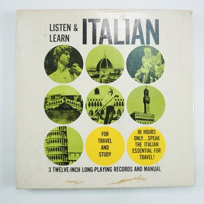 Sale Photo Thumbnail #583: Listen & Learn Italian Language Course Vintage Vinyl LP Set
