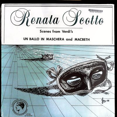 Sale Photo Thumbnail #457: Renata Scotto Scenes from Verdis Un Ballo in Maschera and Macbeth LP Legendary Recordings LR 159