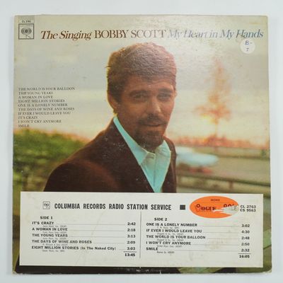 Sale Photo Thumbnail #124: Bobby Scott The Singing Bobby Scott My Heart in My Hands LP Columbia CL 276