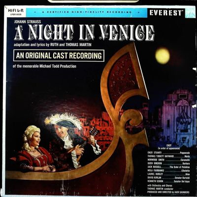 Sale Photo Thumbnail #448: Johann Strauss A Night in Venice Original Cast Recording Everest LPBR 6028 Promotional Copy LP
