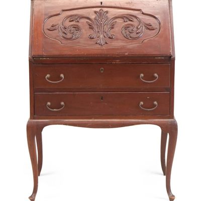 Sale Photo Thumbnail #87: Vintage Carved Mahogany Slant Front Desk