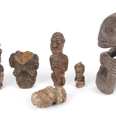 Sale Photo Thumbnail #376: Six Carved Ethnographic Sculptures