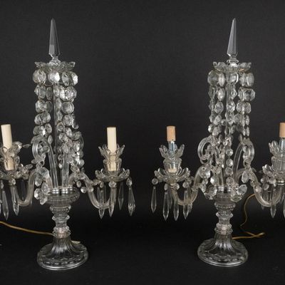 Sale Photo Thumbnail #292: Pair of Regency Style Crystal Girandoles