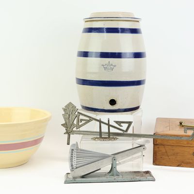 Sale Photo Thumbnail #321: Blue Glazed Two Gallon Stoneware Cider Crock