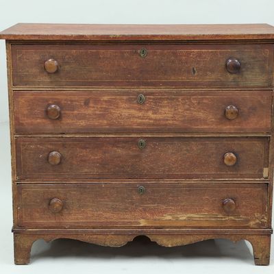 Sale Photo Thumbnail #122: Antique Maine Sponge Painted Chest of Drawers