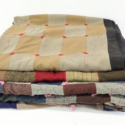 Sale Photo Thumbnail #356: Antique Group of Three Patchwork Wool Quilts