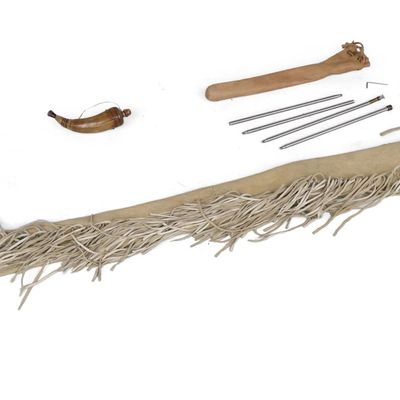 Sale Photo Thumbnail #381: Native American Fringed Hide Bow Quiver Case