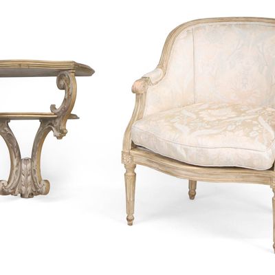 Sale Photo Thumbnail #89: Louis XVI Style White Painted Bergere