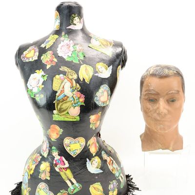 Sale Photo Thumbnail #273: Vintage Dressmakers Mannequin Torso And Male Mannequin Head
