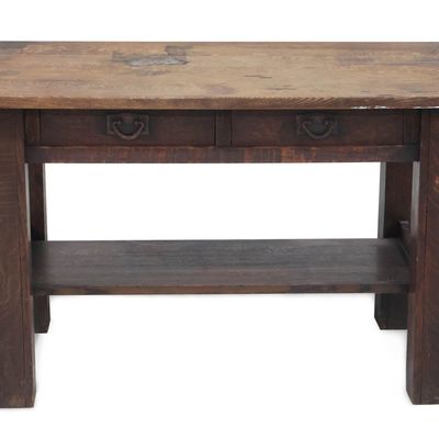 Sale Photo Thumbnail #40: Mission Oak Two Drawer Work Table
