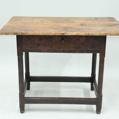 Sale Photo Thumbnail #123: Antique American Primitive Tavern Table Circa 1800