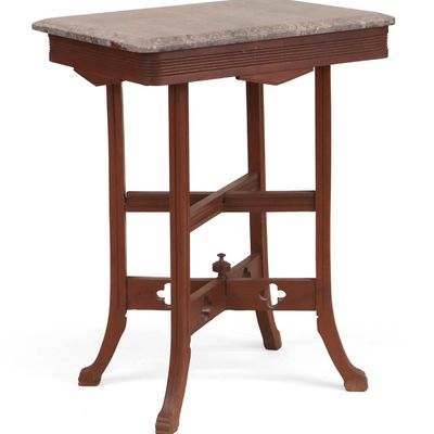 Sale Photo Thumbnail #43: Victorian Walnut Marble Top Side Table