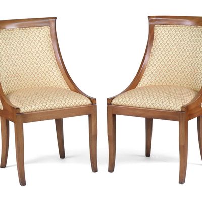 Sale Photo Thumbnail #86: Pair of French Empire Revival Gondola Side Chairs