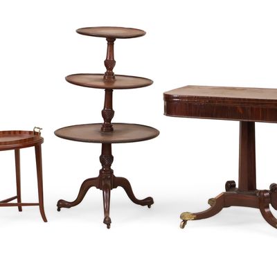 Sale Photo Thumbnail #27: George III Style Mahogany Three Tiered Dumbwaiter