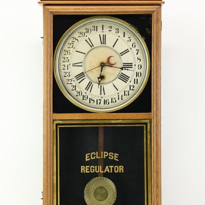 Sale Photo Thumbnail #16: Antique Eclipse Regulator Wall Clock