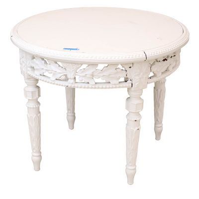 Sale Photo Thumbnail #31: Neoclassical Style White-Painted Circular Low Table