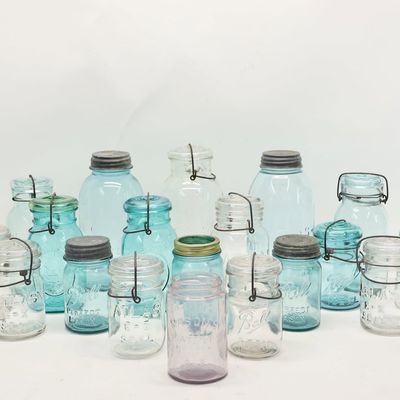Sale Photo Thumbnail #342: Vintage Group of 19 Assorted Ball & Atlas Mason Jars