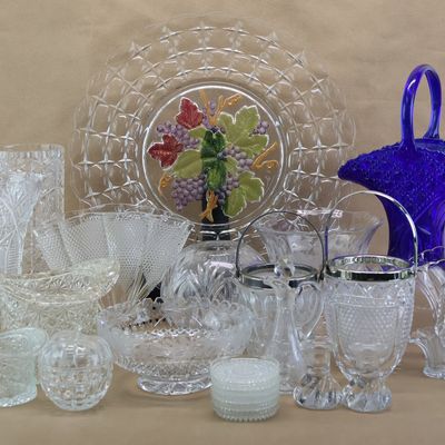 Sale Photo Thumbnail #318: Group of Assorted Glass Table Articles