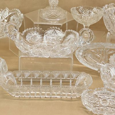 Sale Photo Thumbnail #214: Group of Colorless Glass Table Articles