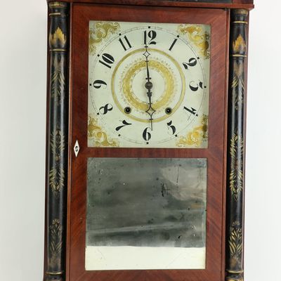 Sale Photo Thumbnail #4: Antique Eli Terry & Son Stencil Decorated Shelf Clock
