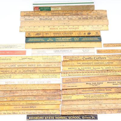 Sale Photo Thumbnail #234: Group of Assorted Wooden Rulers and Measures