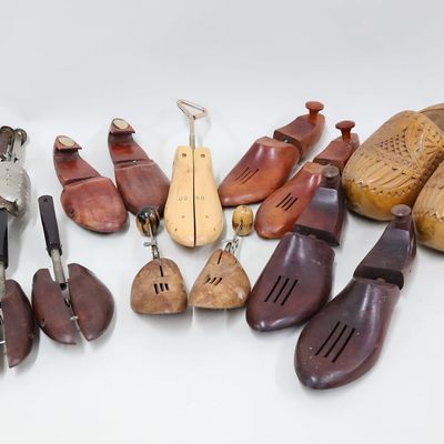 Sale Photo Thumbnail #260: Vintage Pair of Folk Carved Wooden Clogs