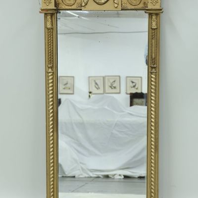 Sale Photo Thumbnail #119: Antique Federal Gilt Painted Wall Mirror