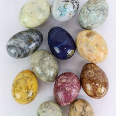 Sale Photo Thumbnail #304: Group of Twelve Assorted Hard Stone Eggs