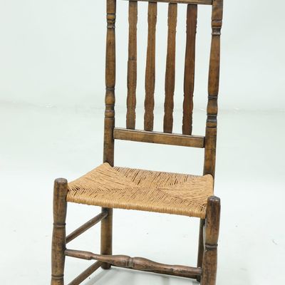 Sale Photo Thumbnail #133: Antique American Bannister Back Rush Seat Side Chair