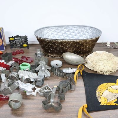 Sale Photo Thumbnail #266: Large Group of Cookie Cutters, Jello Molds and Assorted Table Articles