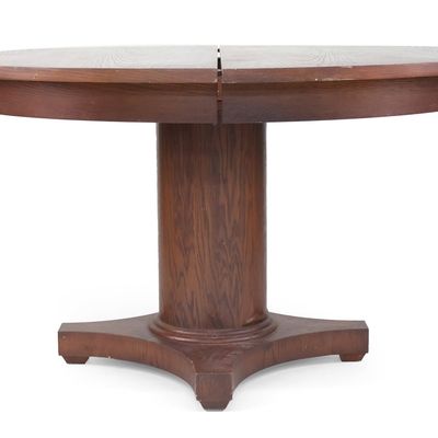 Sale Photo Thumbnail #46: Mission Style Oak Circular Dining Table