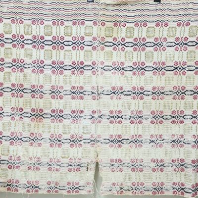 Sale Photo Thumbnail #351: Overshot Pattern Vintage Coverlet