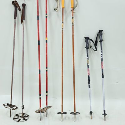 Sale Photo Thumbnail #277: Vintage Group of assorted Ski Poles