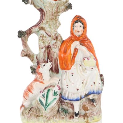 Sale Photo Thumbnail #291: Staffordshire Little Red Riding Hood Spill Vase