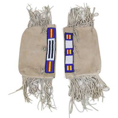 Sale Photo Thumbnail #382: Two Fringed and Beaded Leather Flat Bags