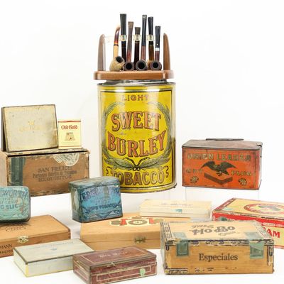 Sale Photo Thumbnail #345: Group of Assorted Tobacco and Cigarette Tins