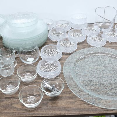 Sale Photo Thumbnail #330: Large Group of Colorless Glass Table Articles