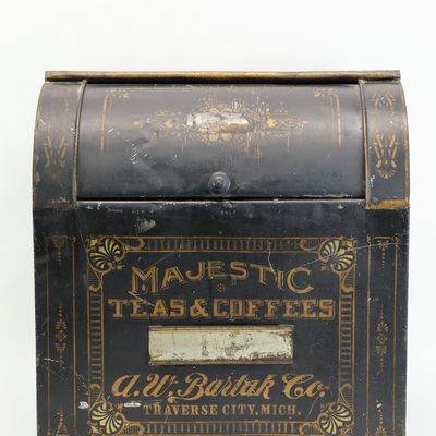 Sale Photo Thumbnail #367: Antique A.W. Bartak Co.Tin Tea Coffee Transport Box
