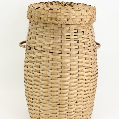 Sale Photo Thumbnail #152: Micmac Tall Lidded Basket, Old Town Maine
